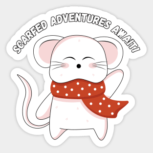 Scarfed Adventures Await! Christmas, winter season Sticker